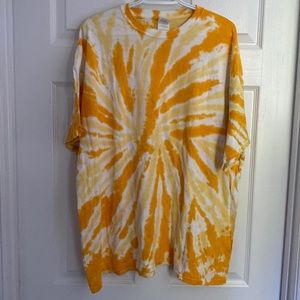 Orange, yellow & white tie dye shirt